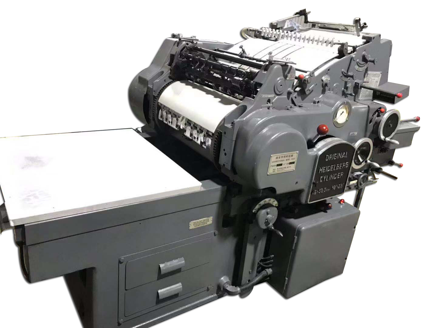 585型全自動海德堡圓壓平模切機、沖不干膠機